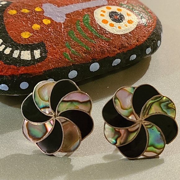 Earrings 925 Sterling Mexican Screwbacks - Picture 6 of 6